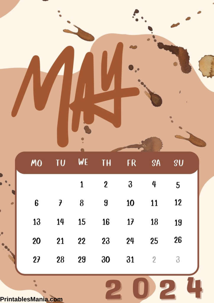 May brown calendar