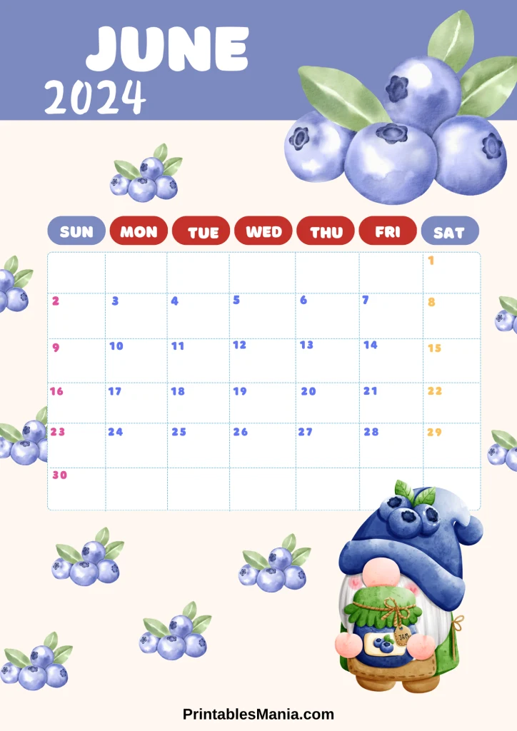 Blank June 2024 Calendar