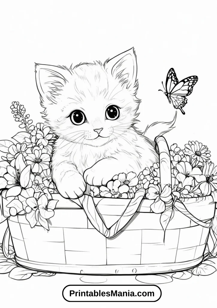 Kitten coloring pages for celebrations