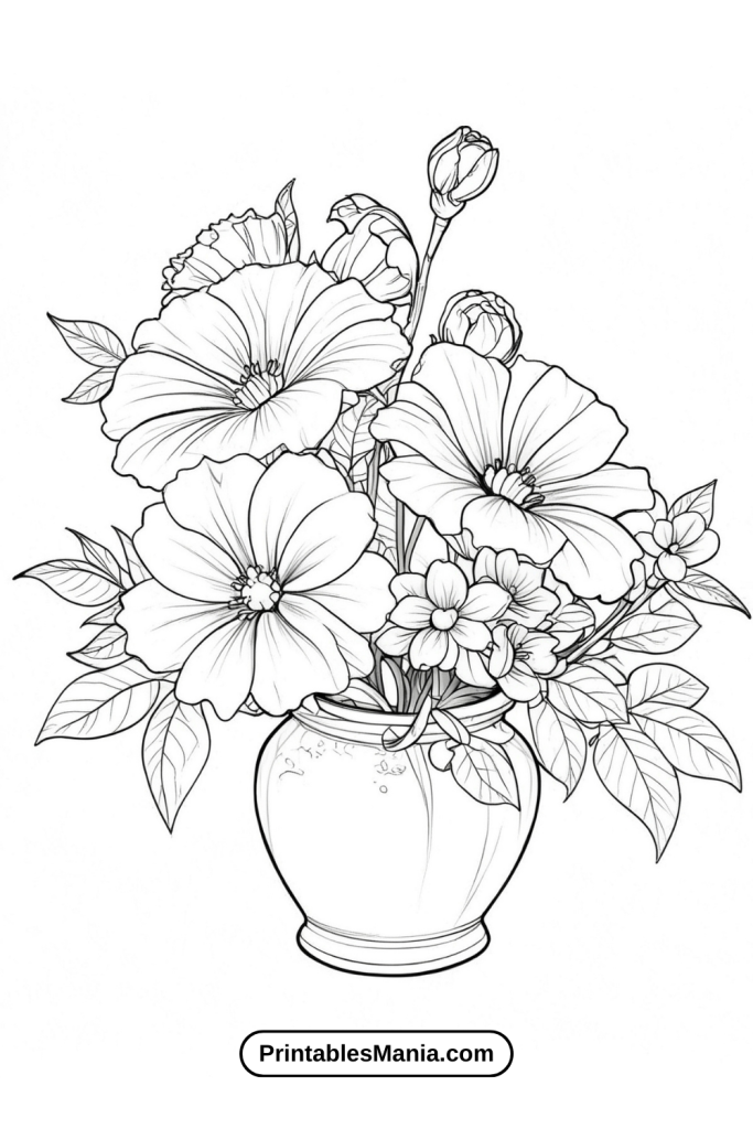 Blooming Flower Coloring Pages