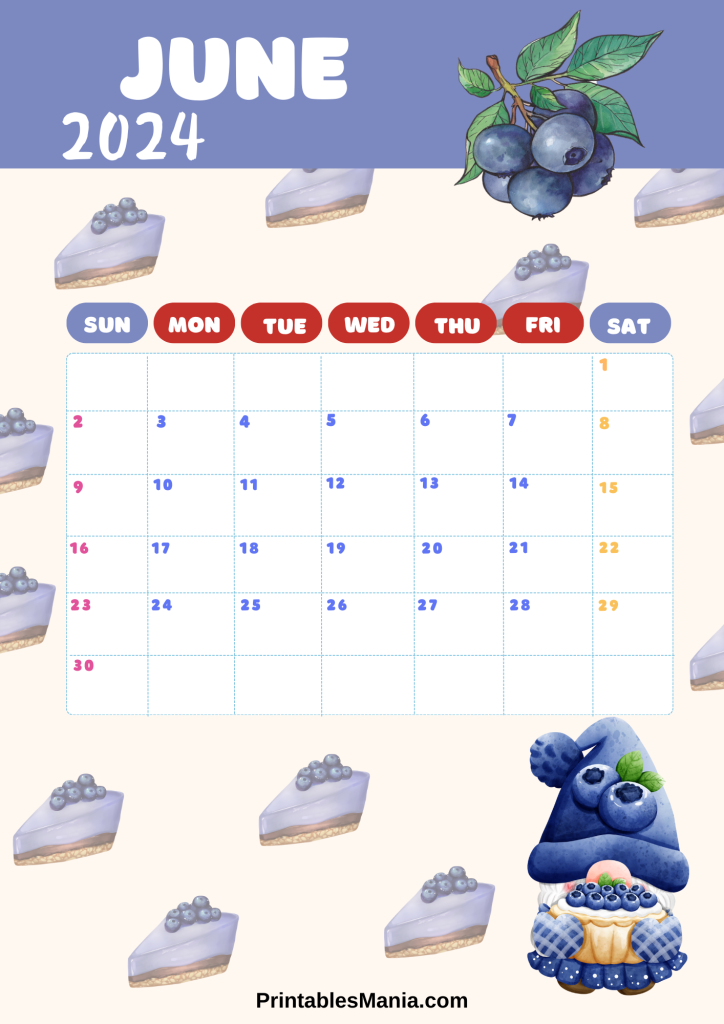 June 2024 Calendar Printable