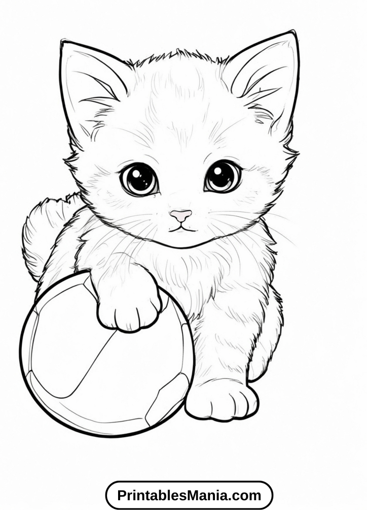 Kitten coloring pages for adults