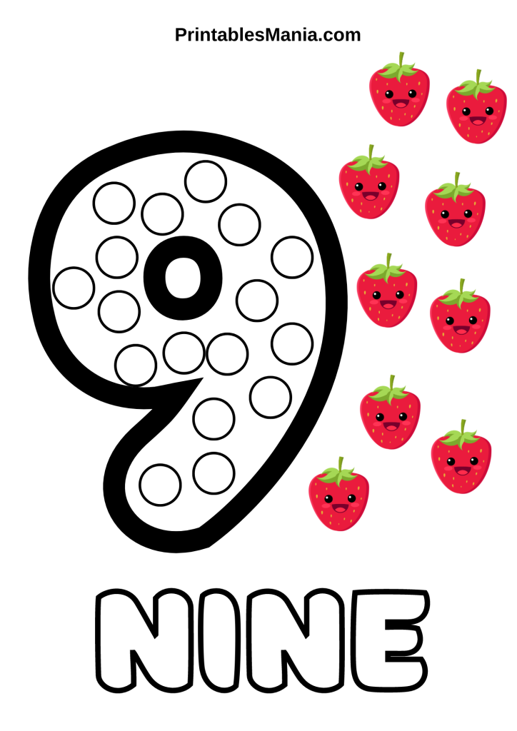 Do A Dot number 9 printable