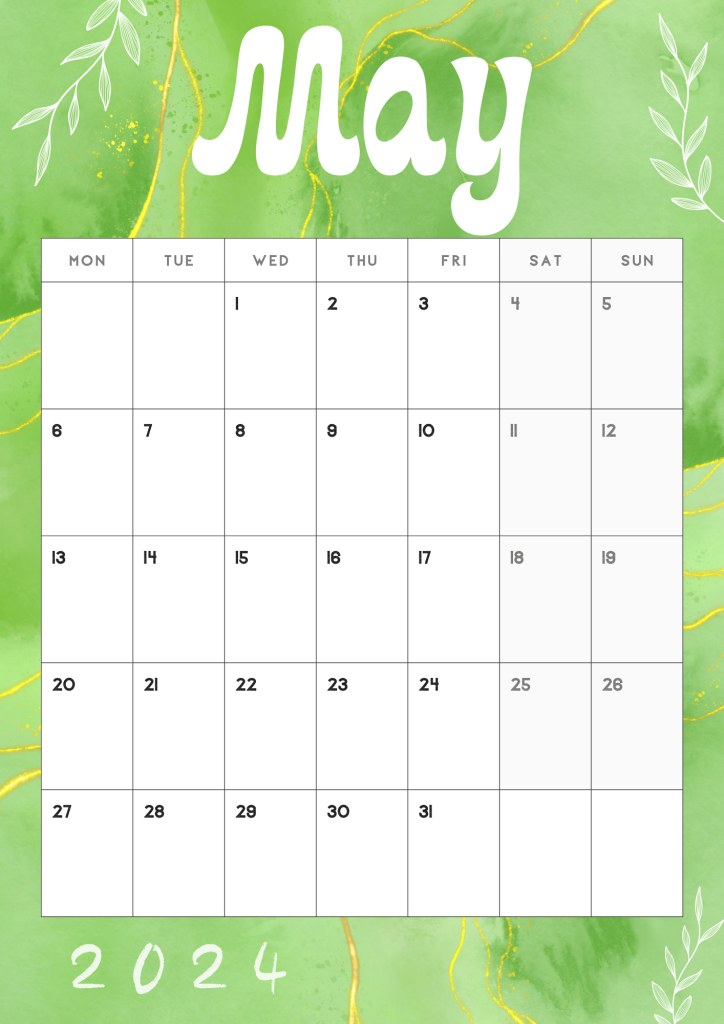 Maytime's Playful Picnics: 2024 Calendar Fun