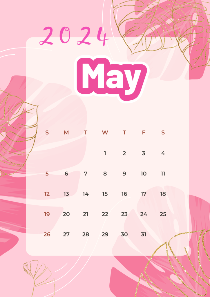 Maytime's Soothing Sunshine: 2024 Calendar Warmth