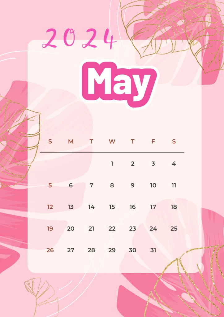 Maytime's Soothing Sunshine: 2024 Calendar Warmth