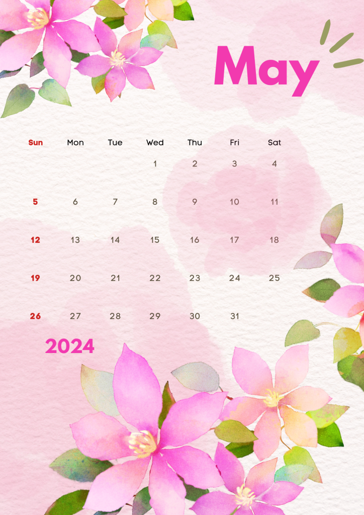 Maytime's Radiant Rainbows: 2024 Calendar Colors