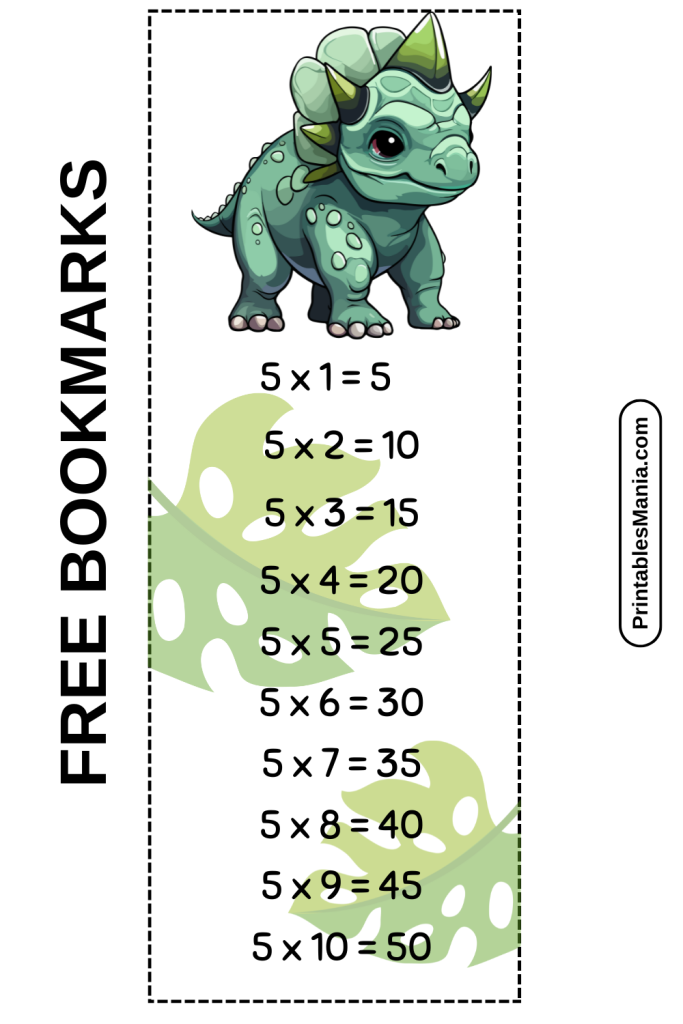 Animal-themed multiplication bookmarks