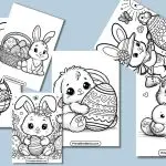 Cute Easter Bunny Coloring Page Printable