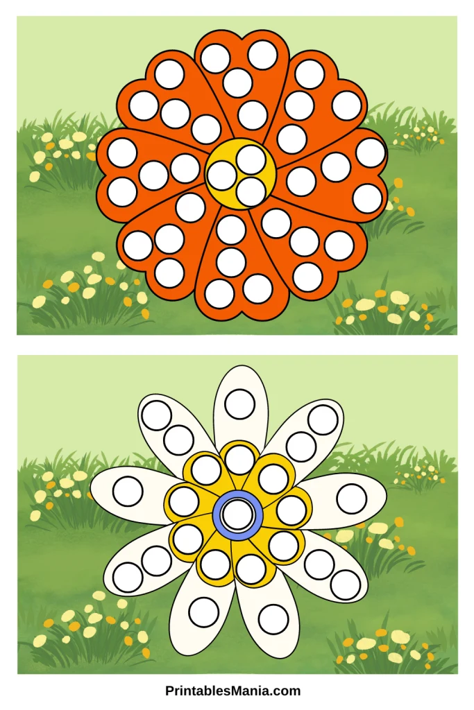 Do A Dot Flower Printables - Printables Mania