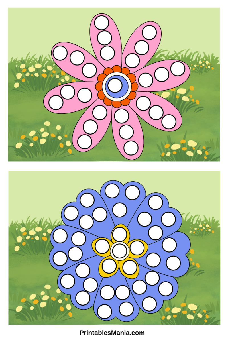 Do A Dot Flower Printables - Printables Mania