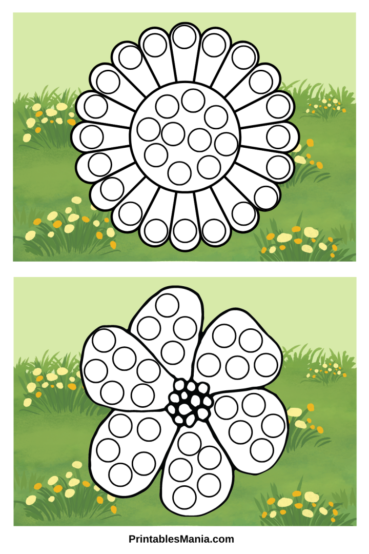 Do A Dot Flower Printables - Printables Mania