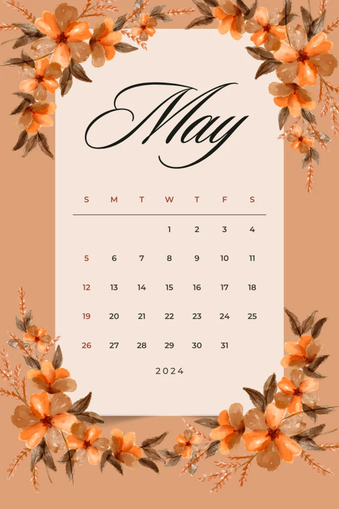 May's Sunny Skies: 2024 Calendar Collection