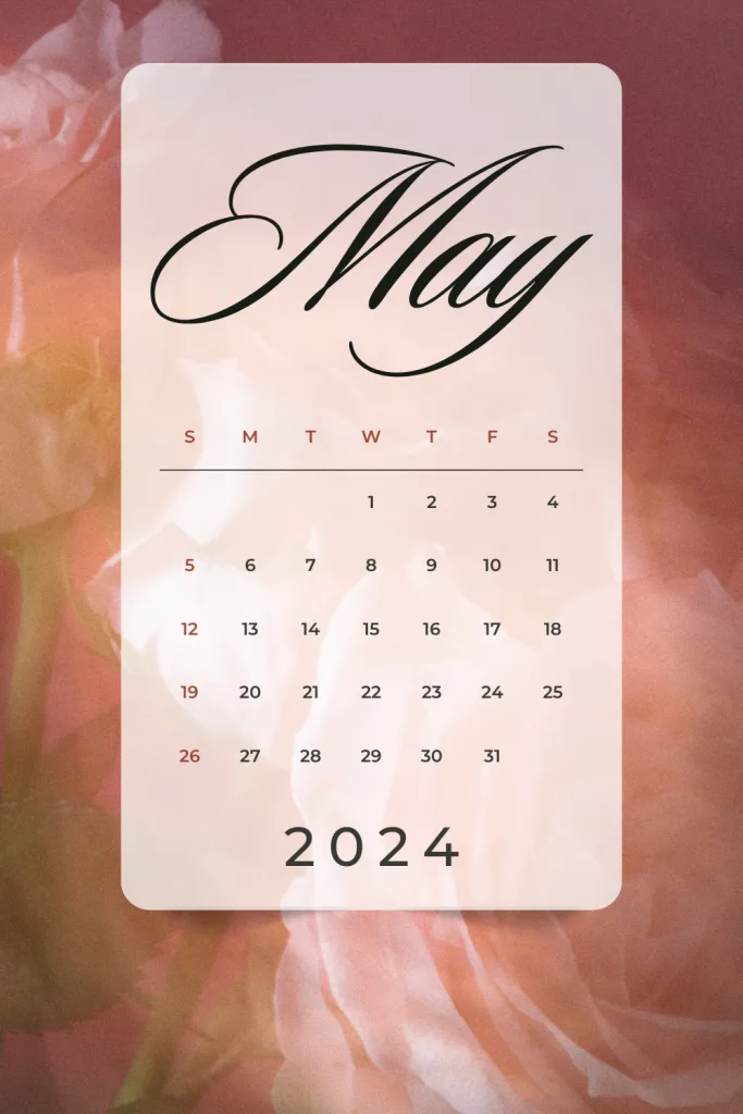 May's Kaleidoscope: 2024 Calendar Colors