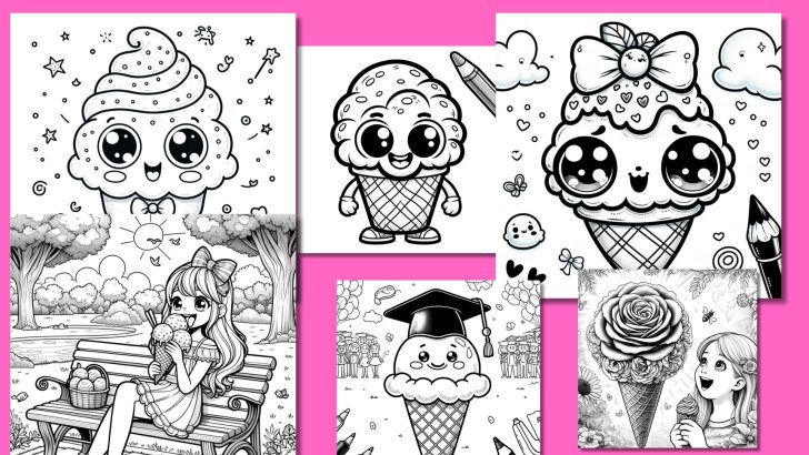 Ice Cream Coloring Pages (PDF) - Printables Mania