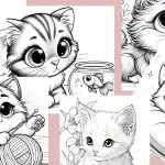 Kittens Free Coloring Page Printable