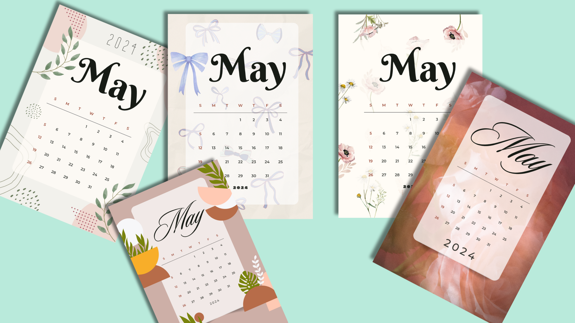 82 Free Printable May 2024 Calendars: Instant PDF Download