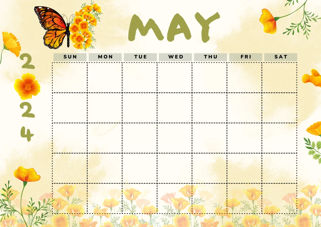 2024 May calendar printable downloadable