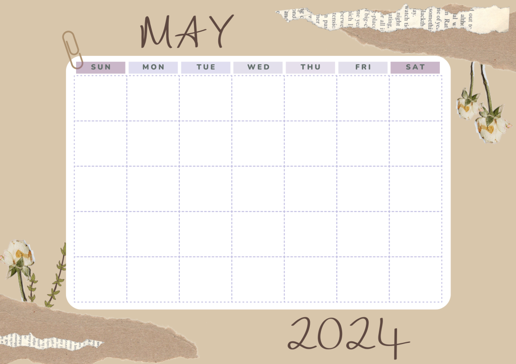 Blank calendar