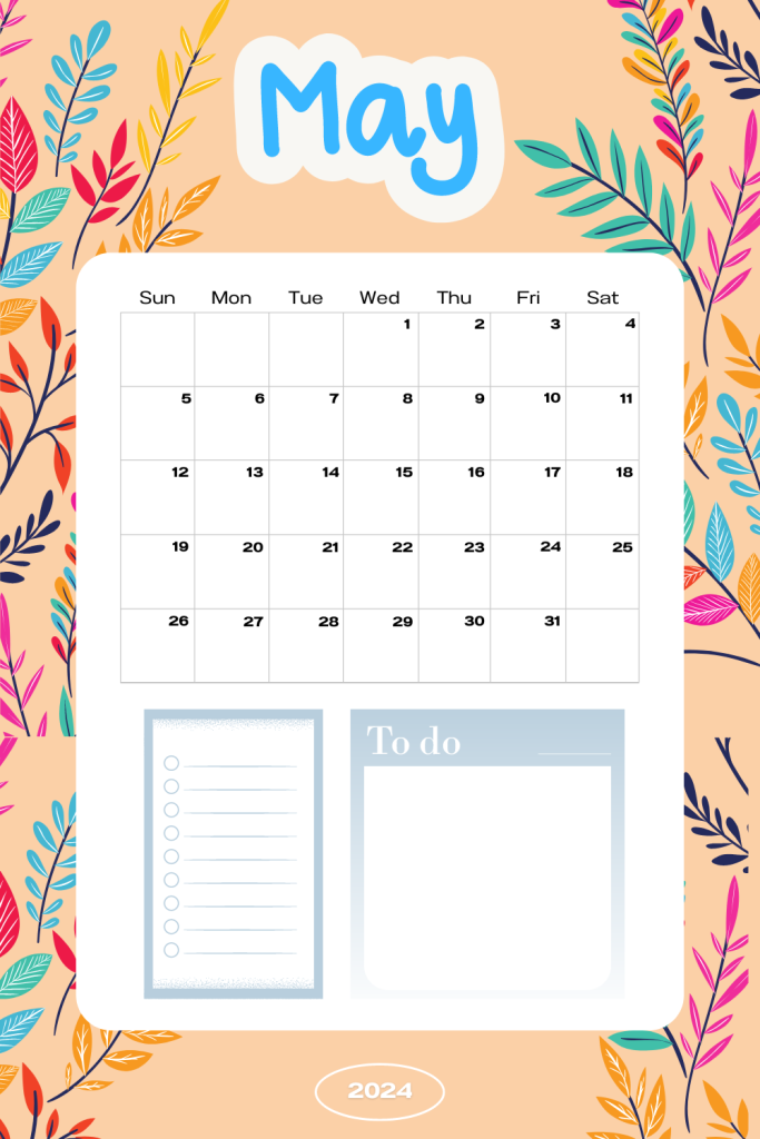 Maytime Magic: May 2024 Desk Calendar