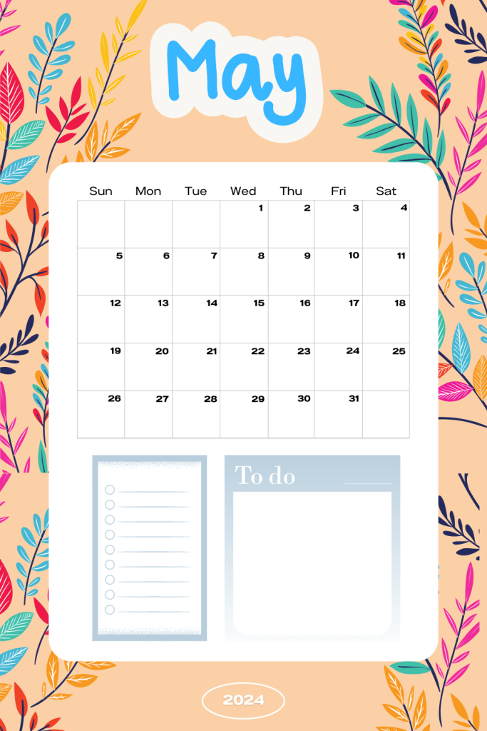 Maytime Magic: May 2024 Desk Calendar