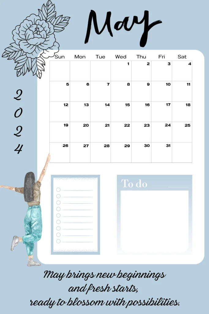 Vibrant May: 2024 Calendar Printable