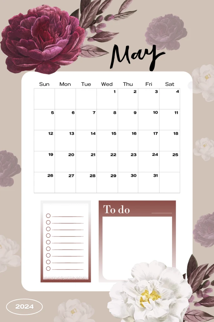 Merry May Days: 2024 Calendar Template