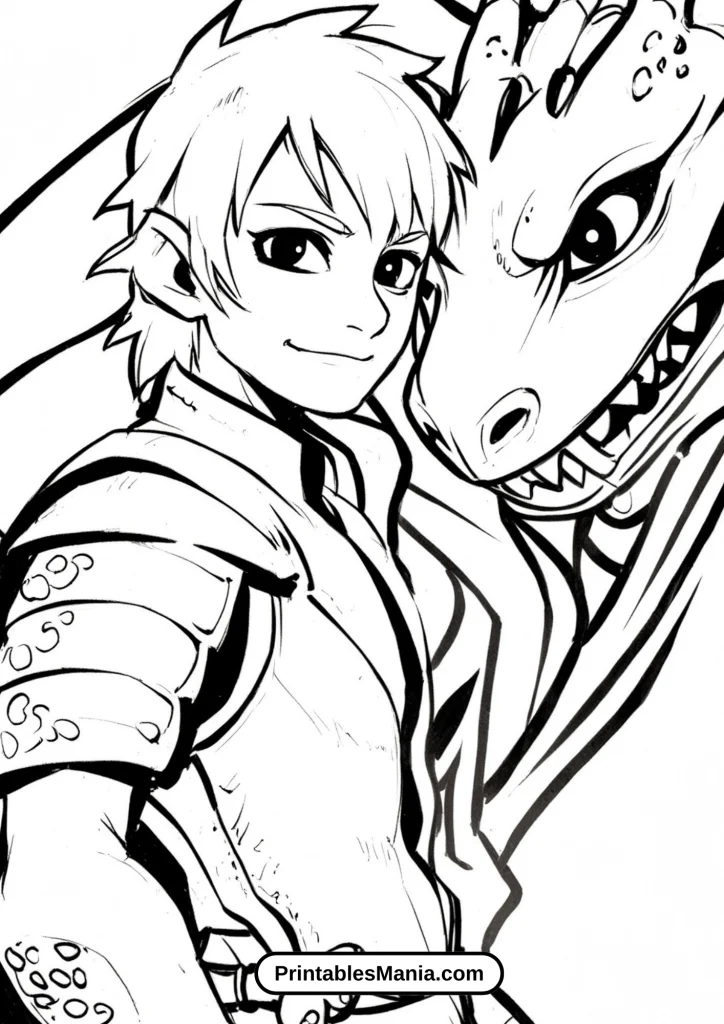 Hiccup Crafting New Dragon Gear Coloring Page