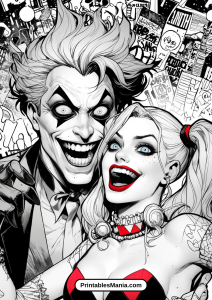 Free Harley Quinn and Joker Coloring Pages: Download Printable Sheets ...