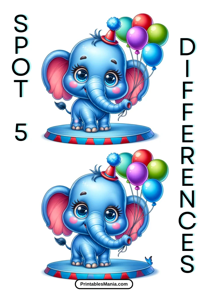 Spot The Difference Printable Puzzle For Kids