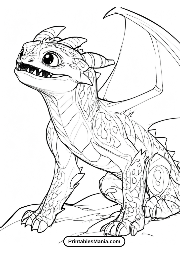 Hiccup and Toothless on a Nighttime Flight Coloring Sheet