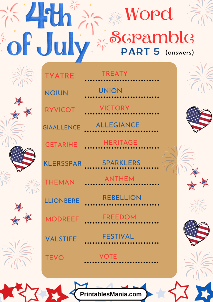 Interactive Independence Day Learning Activity