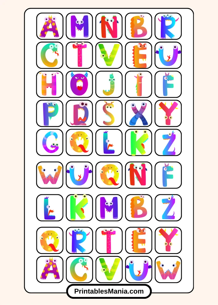 Alphabet Bingo Printable for Kindergarten Classroom Activity