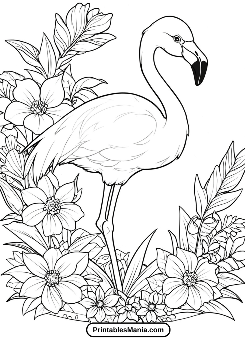 Flamingo Printable Coloring Pages - Printables Mania