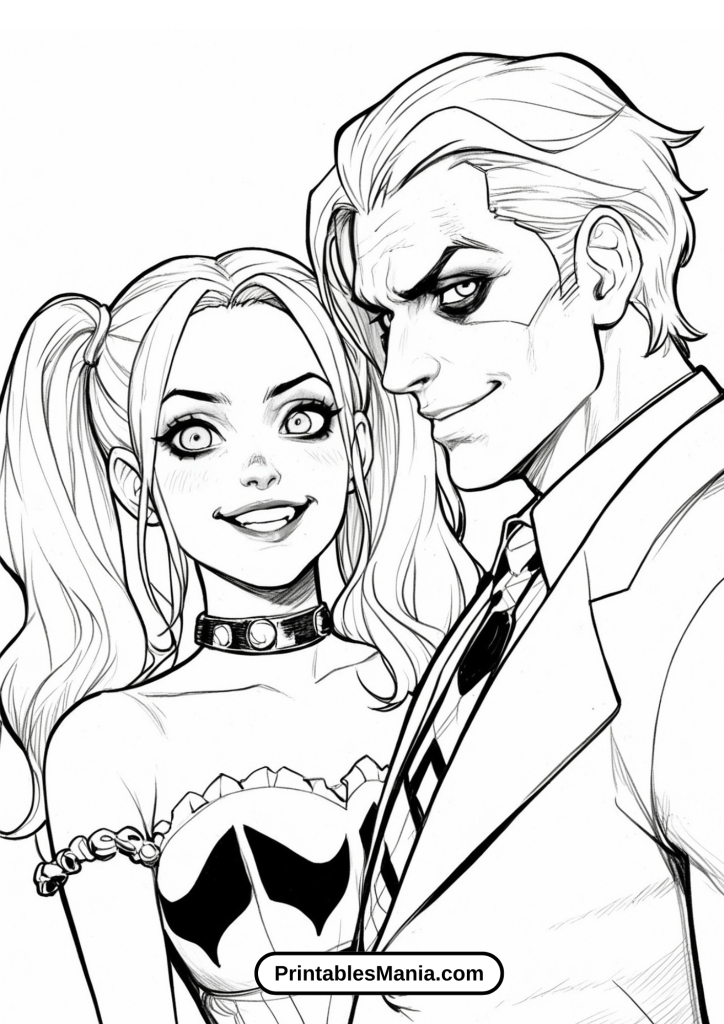 Harley Quinn and Joker in a Comic Strip 