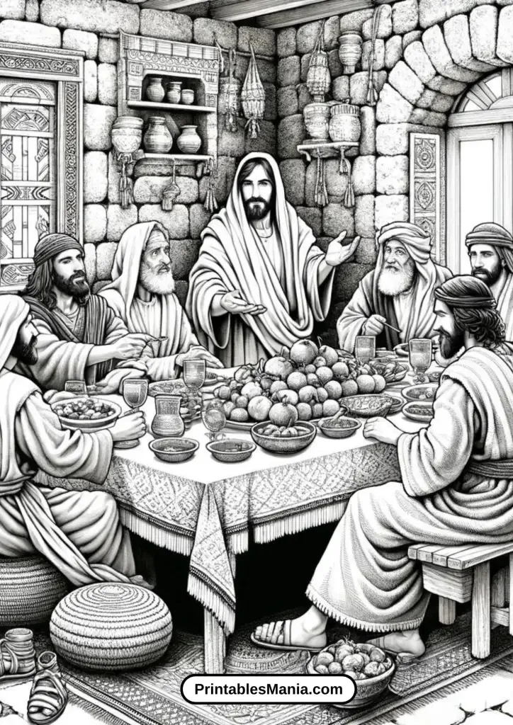 Zacchaeus Bible Lesson Illustration for Children's Coloring