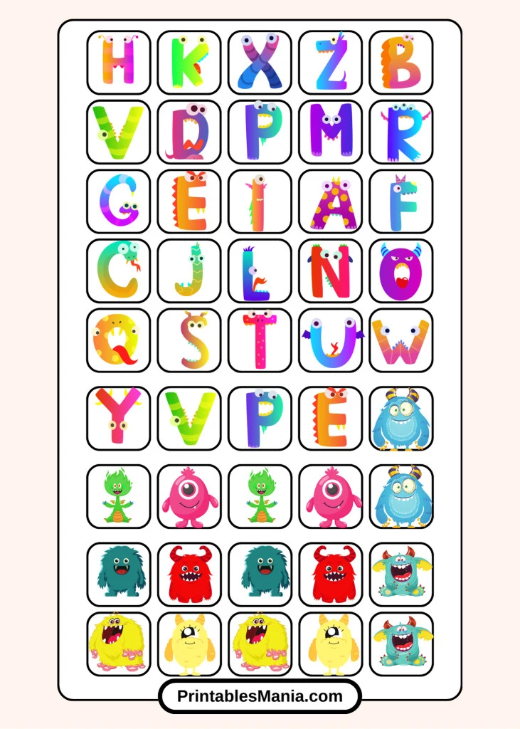 Printable Alphabet Bingo Game with Letter Tokens