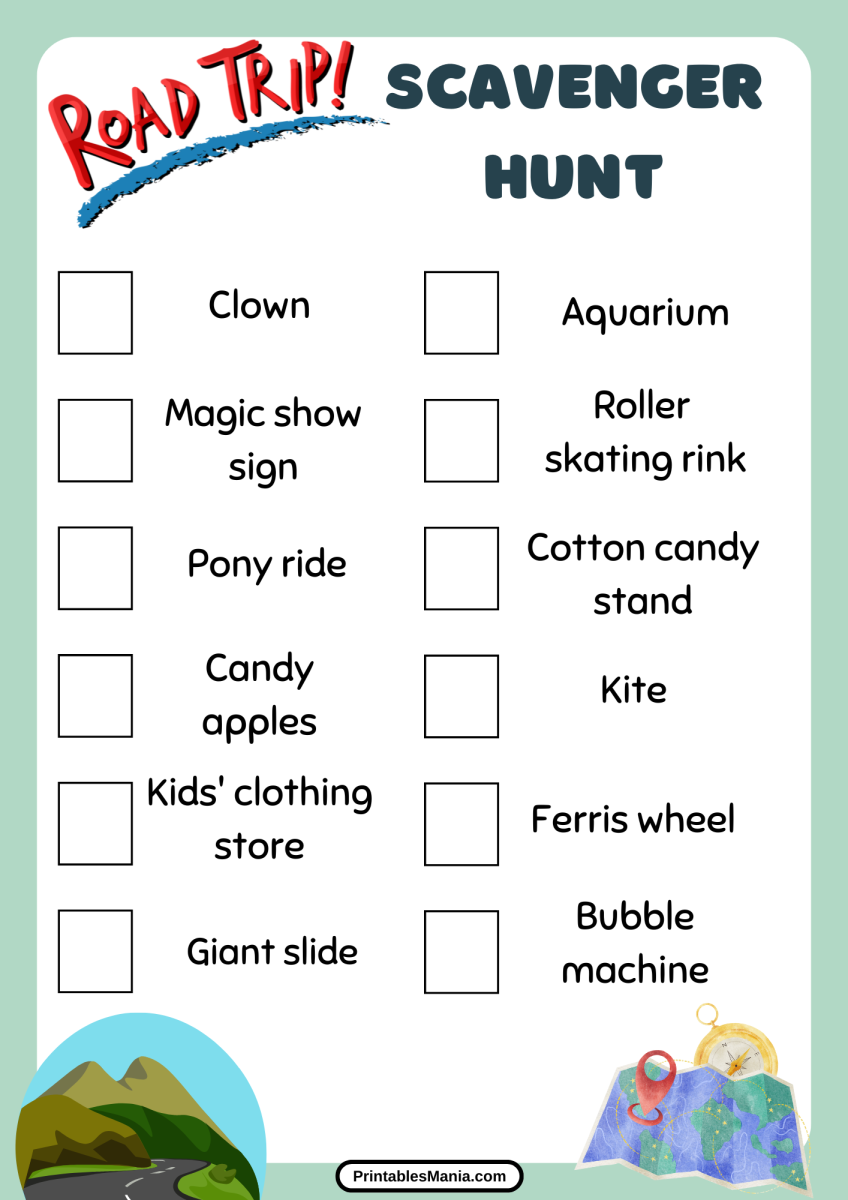 Road Trip Scavenger Hunt Printable - Printables Mania