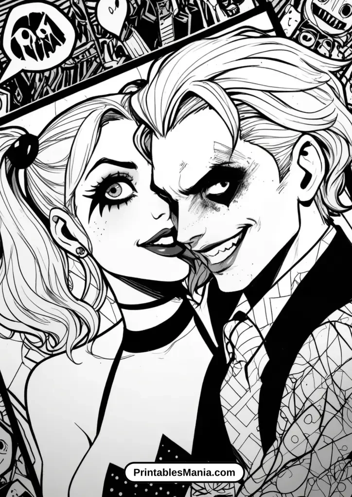 Gothic Style Harley Quinn and Joker