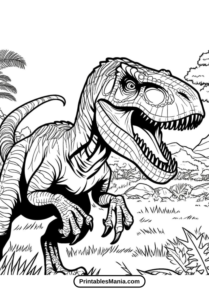 Indoraptor with Sharp Teeth Coloring Page