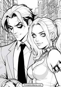 Free Harley Quinn and Joker Coloring Pages: Download Printable Sheets ...