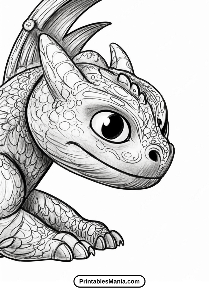 Cute Toothless Coloring Page