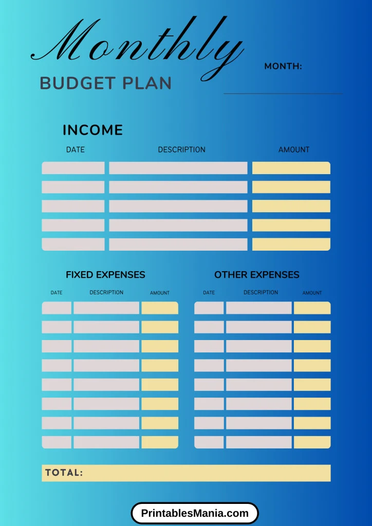 Modern Budget Planner Printable