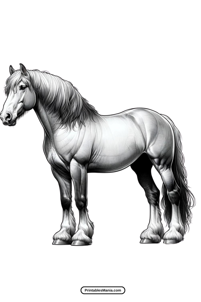 Printable Horse Coloring Pages With Realistic Textures