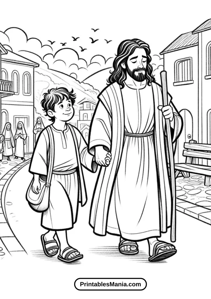 Printable Zacchaeus Coloring Page for Sunday School