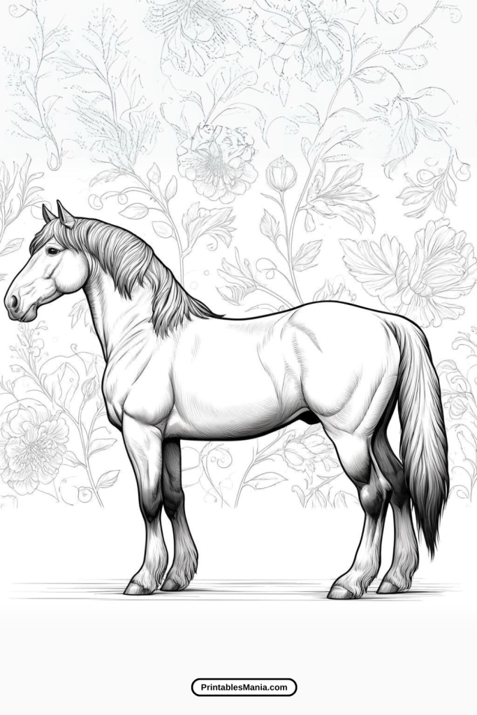 Realistic Horse Coloring Pages For Creative Adults