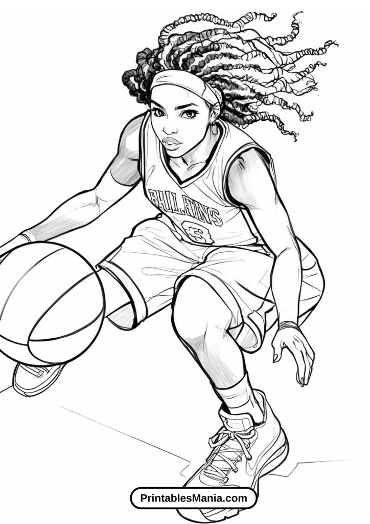 Black Girl Playing Basketball