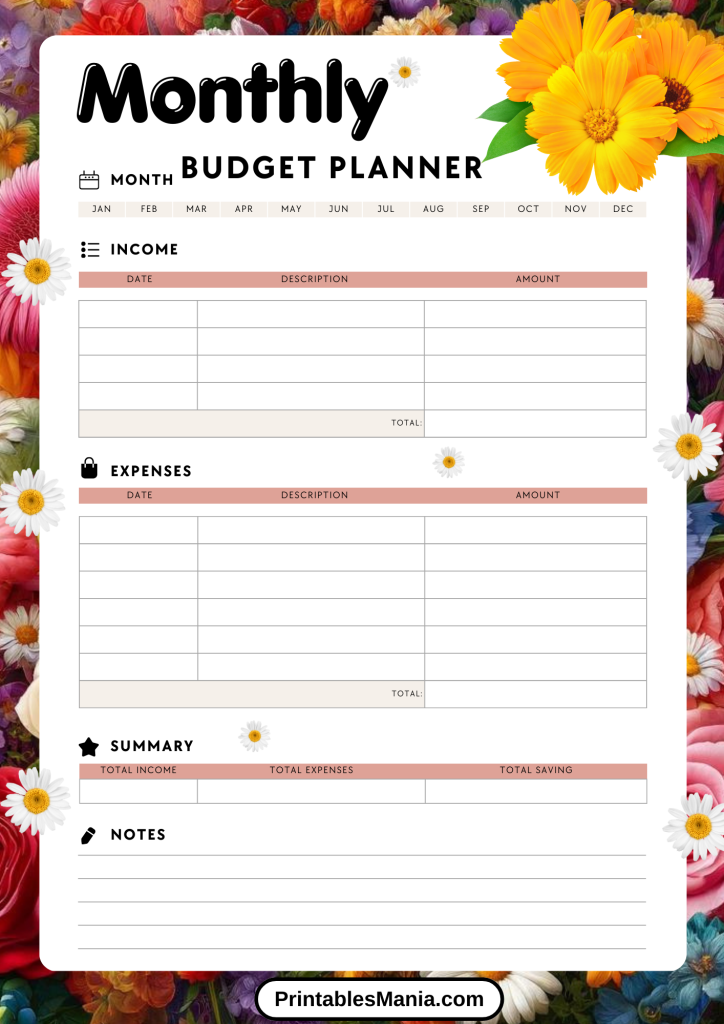 Vibrant and Youthful Budget Planner Design 