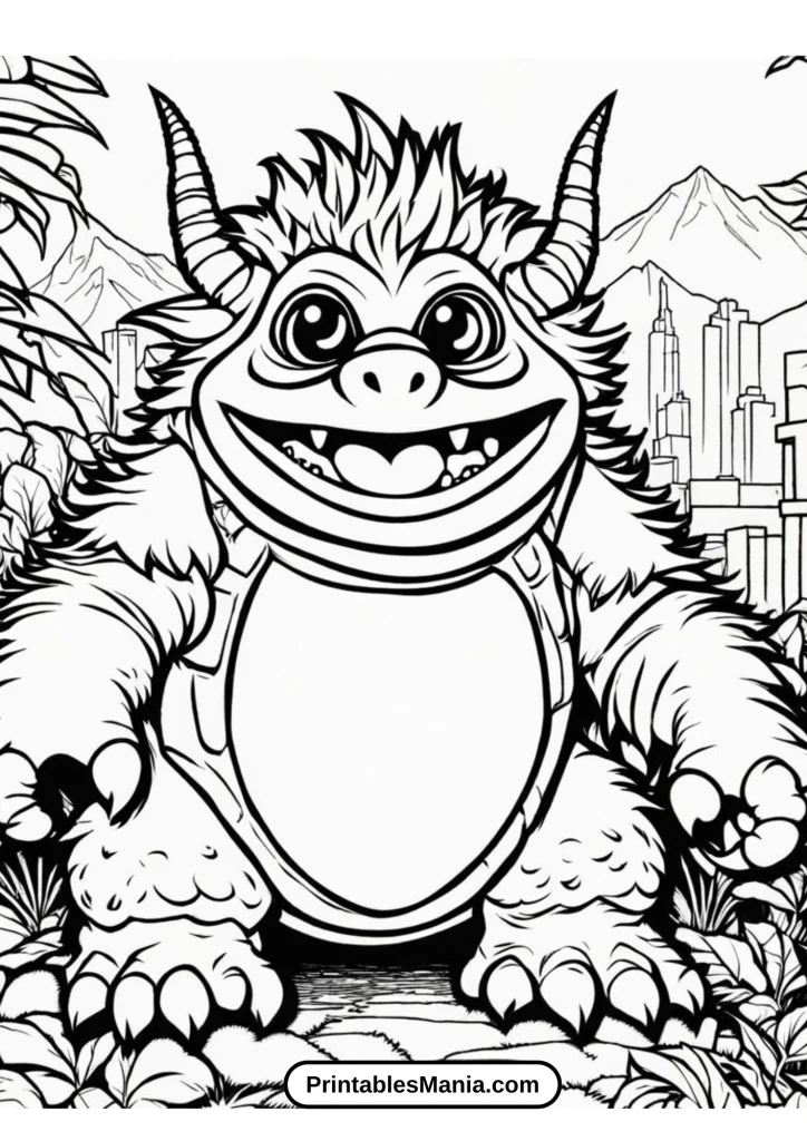 My Pet Monster Holiday-Themed Coloring Page