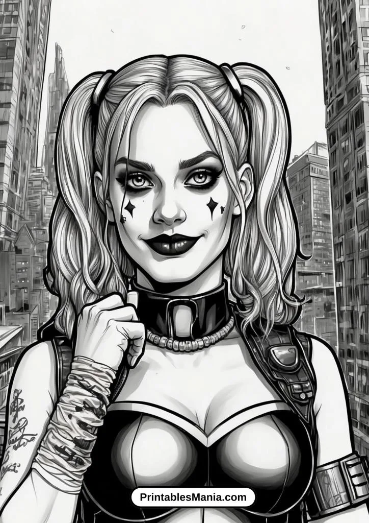 Interactive Harley Quinn coloring activities